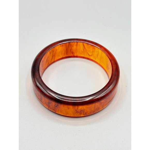 Vintage Apple Juice Bakelite Bangle Thick Wide Collectible Early Plastic Jewelry - Picture 5 of 9
